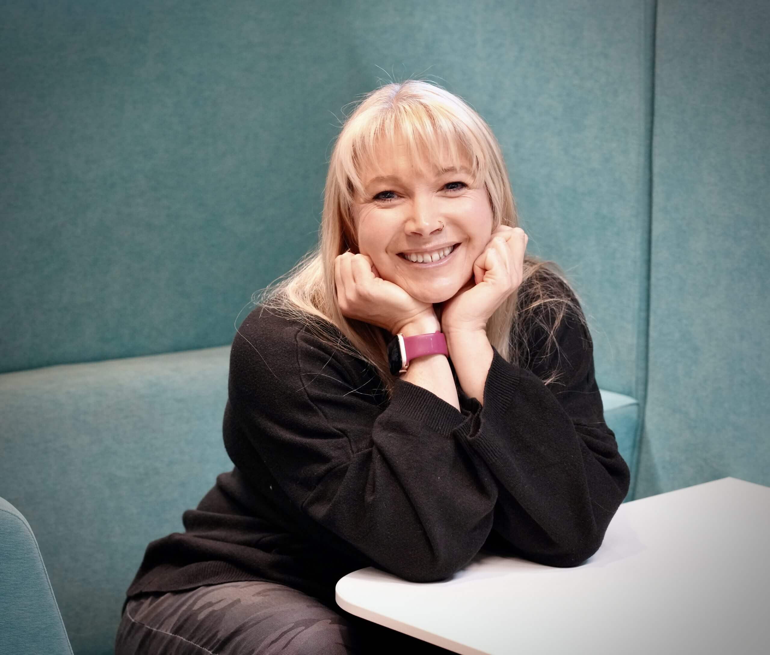 Therapist support Smiling therapist offering eating disorder support