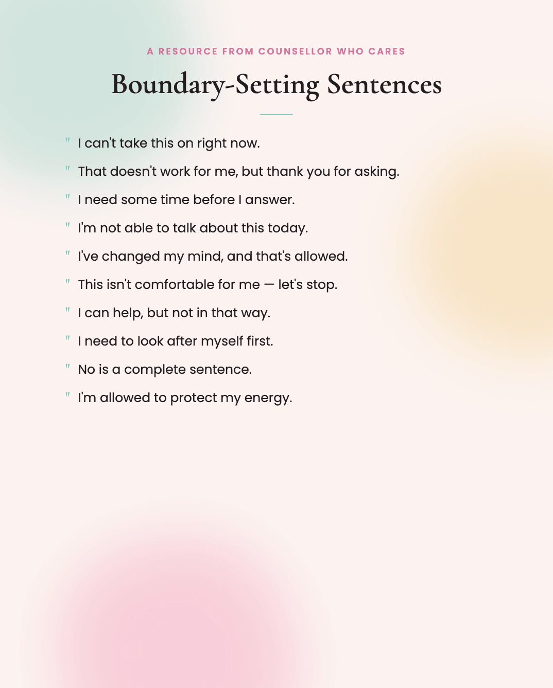 Healthy Boundaries - The Ferrari With the Handbrake On Screenshot from the blog 'The Ferrari With the Handbrake On' showing the section about setting healthy boundaries and self-worth.
