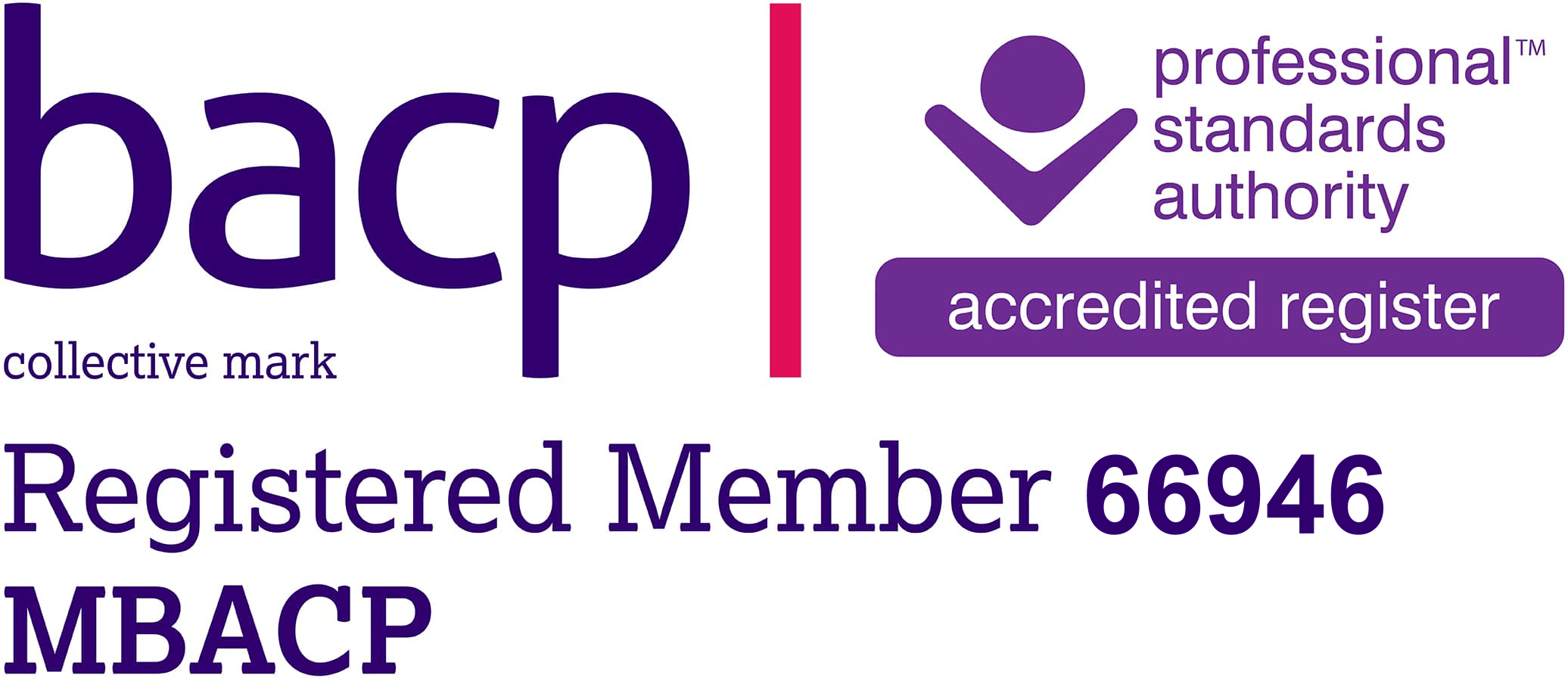 Professional Memberships and Credentials | Becky Stone Professional credentials showing Becky Stone's BACP Registered Member status and Accredited Register recognition.